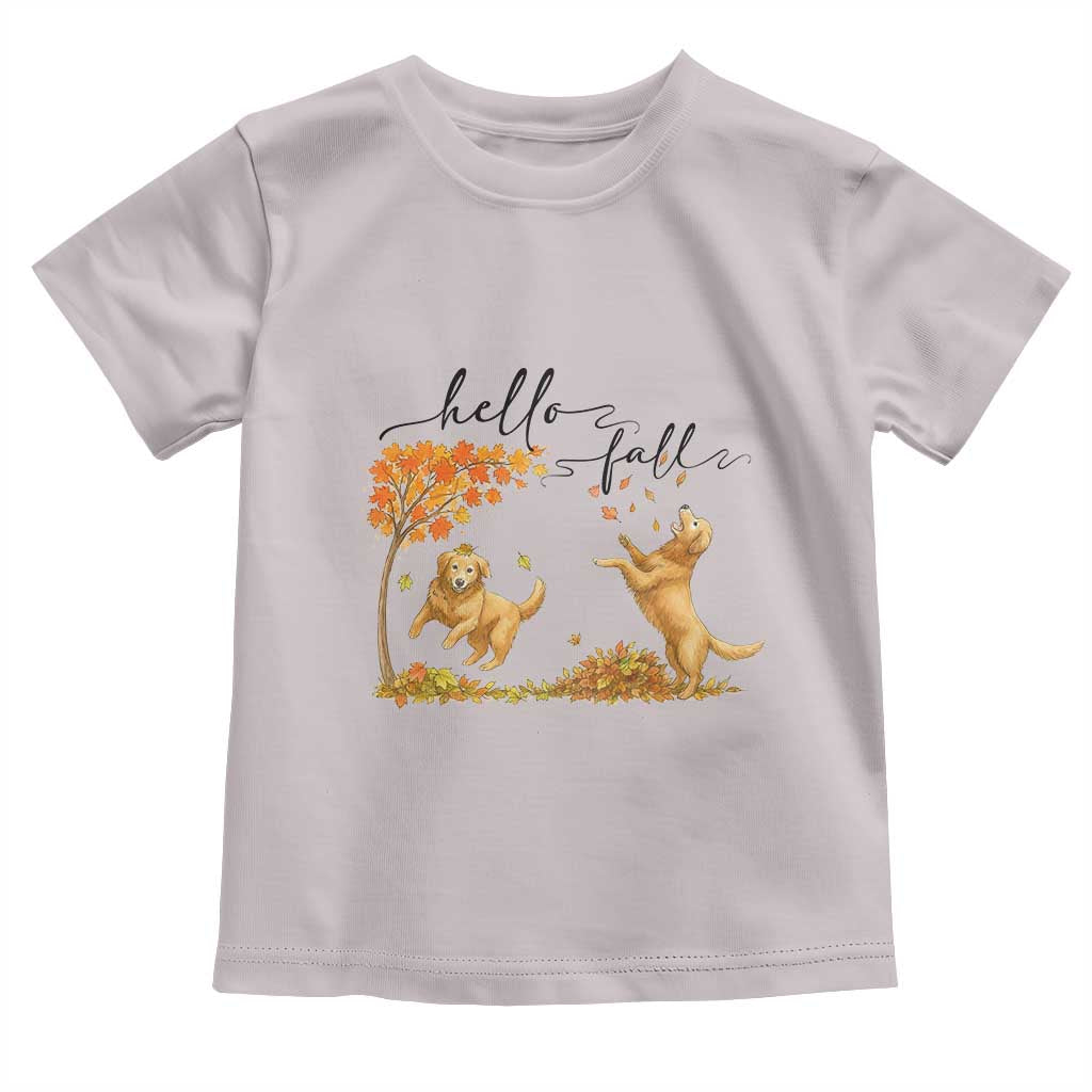 Funny Hello Fall Thanksgiving Golden Retriever Toddler T Shirt - Wonder Print Shop