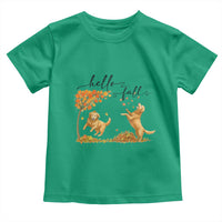 Funny Hello Fall Thanksgiving Golden Retriever Toddler T Shirt - Wonder Print Shop