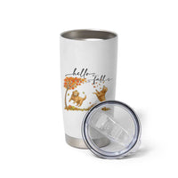 Funny Hello Fall Thanksgiving Golden Retriever Tumbler Cup