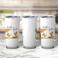 Funny Hello Fall Thanksgiving Golden Retriever Tumbler Cup