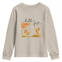 Funny Hello Fall Thanksgiving Golden Retriever Youth Sweatshirt - Wonder Print Shop