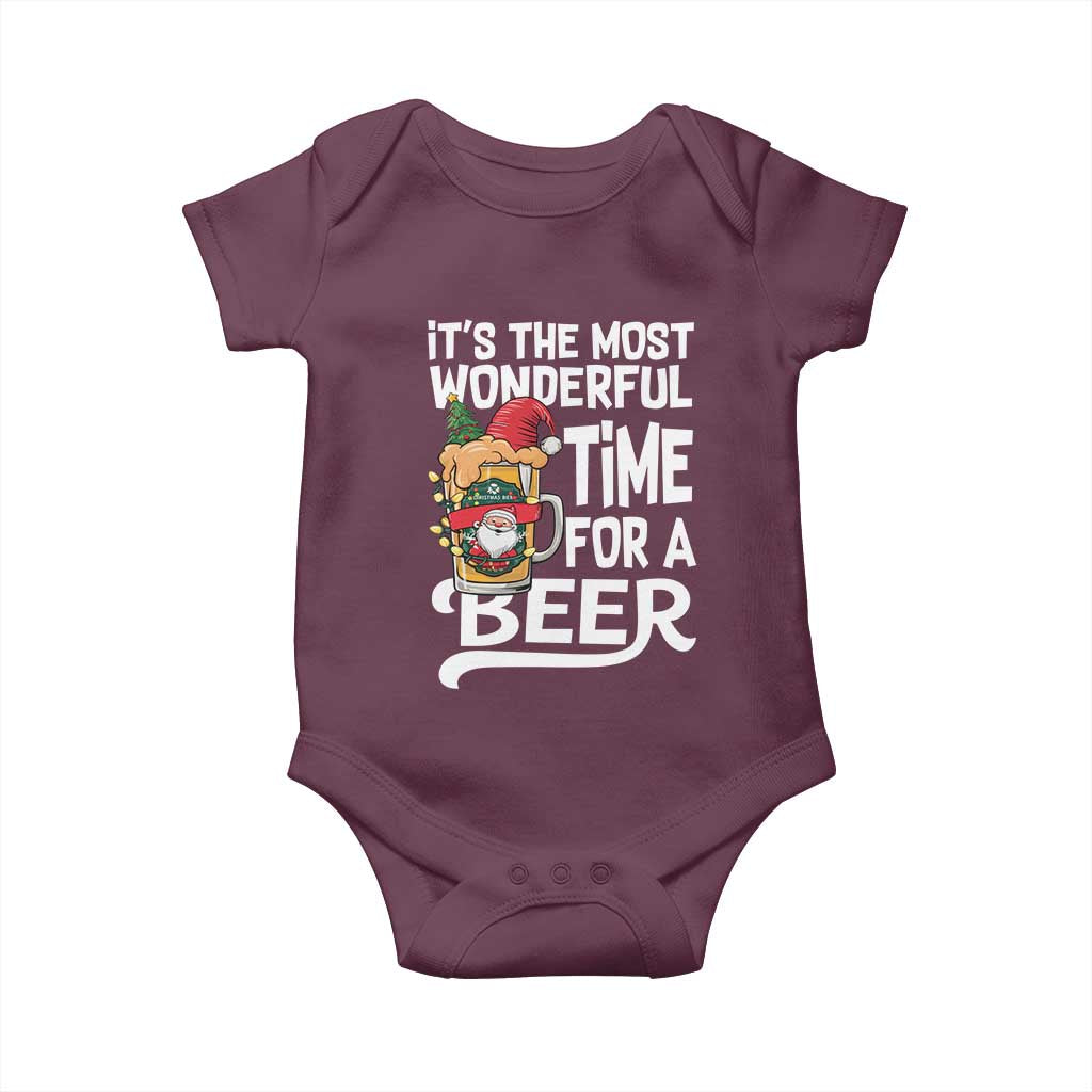 Funny Christmas Drinking Baby Onesie It is The Most Wonderful Time For A Beer - Wonder Print Shop