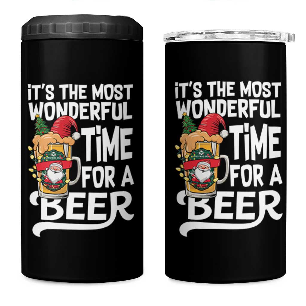 Funny Christmas Drinking 4 in 1 Can Cooler Tumbler It is The Most Wonderful Time For A Beer