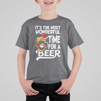 Funny Christmas Drinking T Shirt For Kid It is The Most Wonderful Time For A Beer - Wonder Print Shop