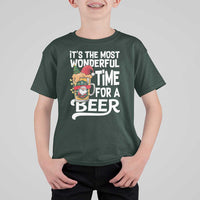 Funny Christmas Drinking T Shirt For Kid It is The Most Wonderful Time For A Beer - Wonder Print Shop