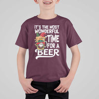 Funny Christmas Drinking T Shirt For Kid It is The Most Wonderful Time For A Beer - Wonder Print Shop