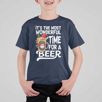 Funny Christmas Drinking T Shirt For Kid It is The Most Wonderful Time For A Beer - Wonder Print Shop
