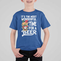 Funny Christmas Drinking T Shirt For Kid It is The Most Wonderful Time For A Beer - Wonder Print Shop