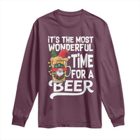 Funny Christmas Drinking Long Sleeve Shirt It is The Most Wonderful Time For A Beer - Wonder Print Shop