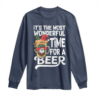 Funny Christmas Drinking Long Sleeve Shirt It is The Most Wonderful Time For A Beer - Wonder Print Shop