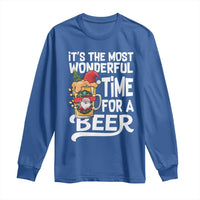 Funny Christmas Drinking Long Sleeve Shirt It is The Most Wonderful Time For A Beer - Wonder Print Shop