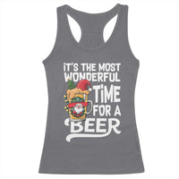 Funny Christmas Drinking Racerback Tank Top It is The Most Wonderful Time For A Beer - Wonder Print Shop