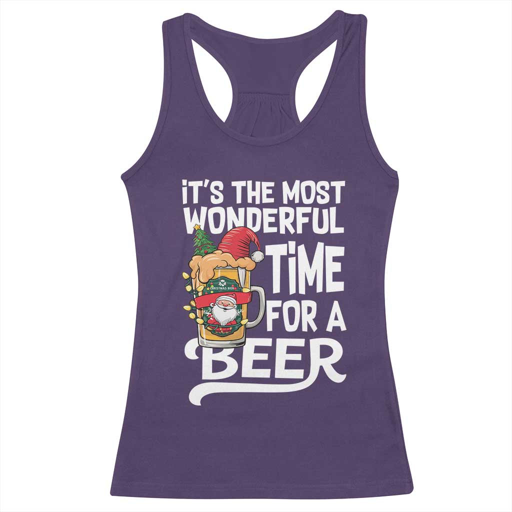 Funny Christmas Drinking Racerback Tank Top It is The Most Wonderful Time For A Beer - Wonder Print Shop