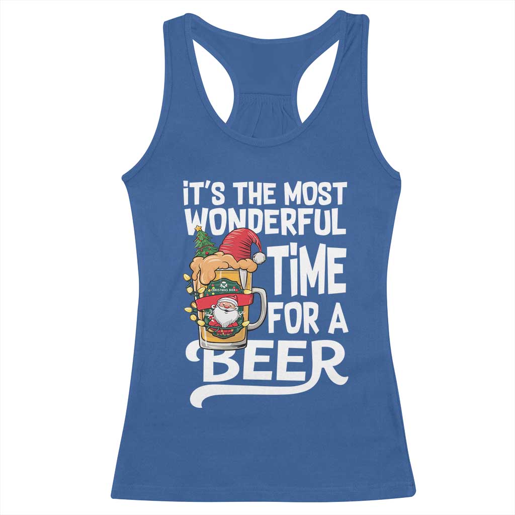 Funny Christmas Drinking Racerback Tank Top It is The Most Wonderful Time For A Beer - Wonder Print Shop