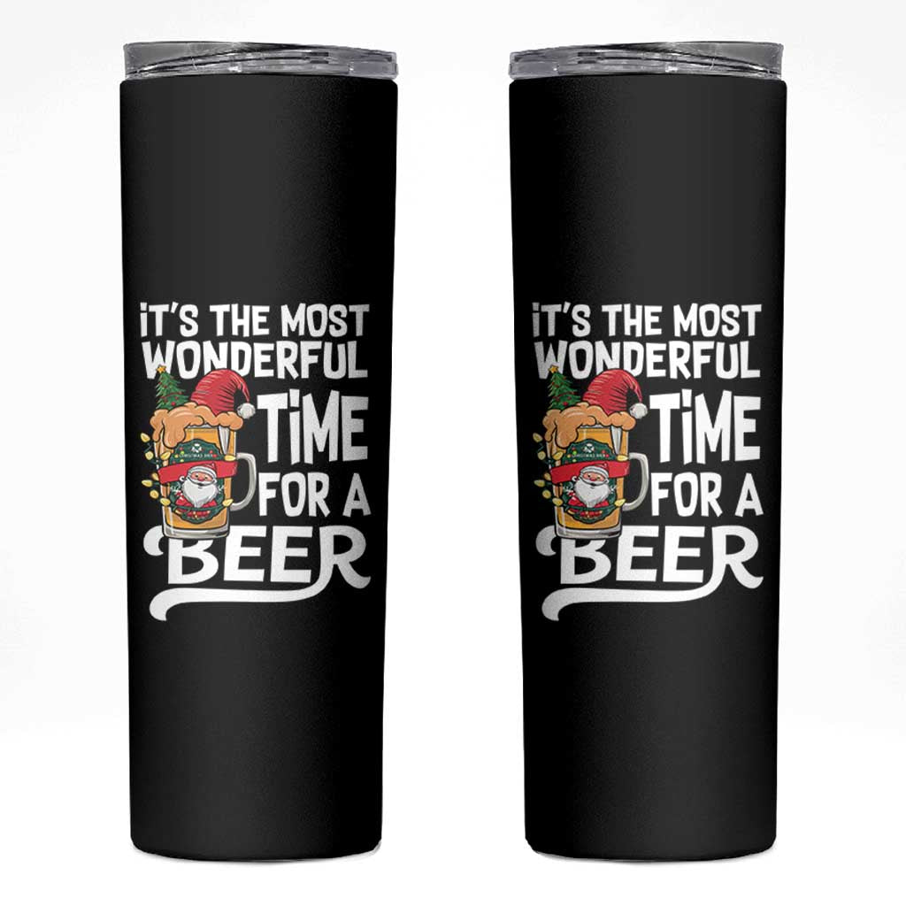 Funny Christmas Drinking Skinny Tumbler It is The Most Wonderful Time For A Beer
