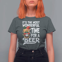 Funny Christmas Drinking T Shirt For Women It is The Most Wonderful Time For A Beer - Wonder Print Shop
