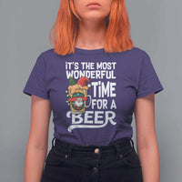Funny Christmas Drinking T Shirt For Women It is The Most Wonderful Time For A Beer - Wonder Print Shop