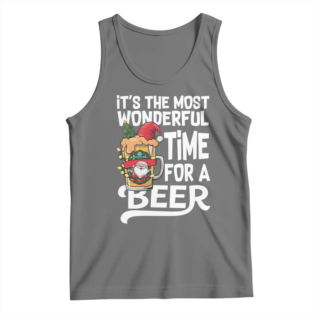 Funny Christmas Drinking Tank Top It is The Most Wonderful Time For A Beer - Wonder Print Shop
