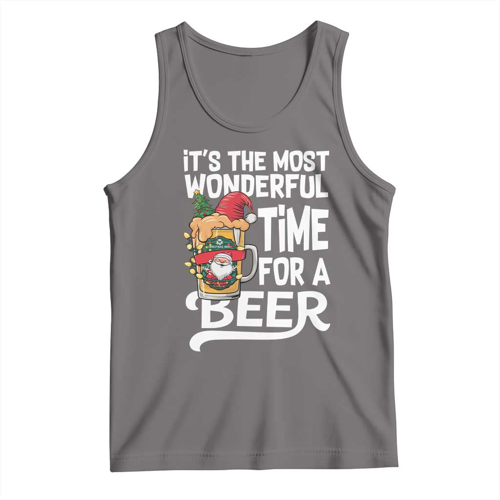 Funny Christmas Drinking Tank Top It is The Most Wonderful Time For A Beer - Wonder Print Shop