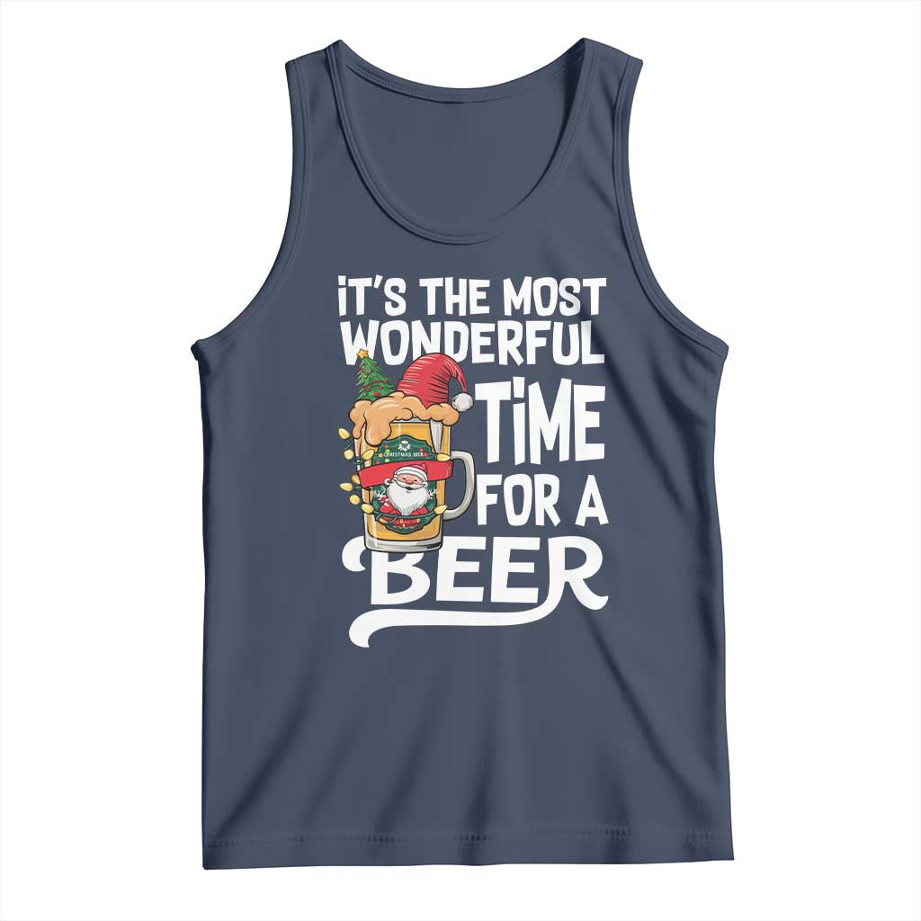 Funny Christmas Drinking Tank Top It is The Most Wonderful Time For A Beer - Wonder Print Shop