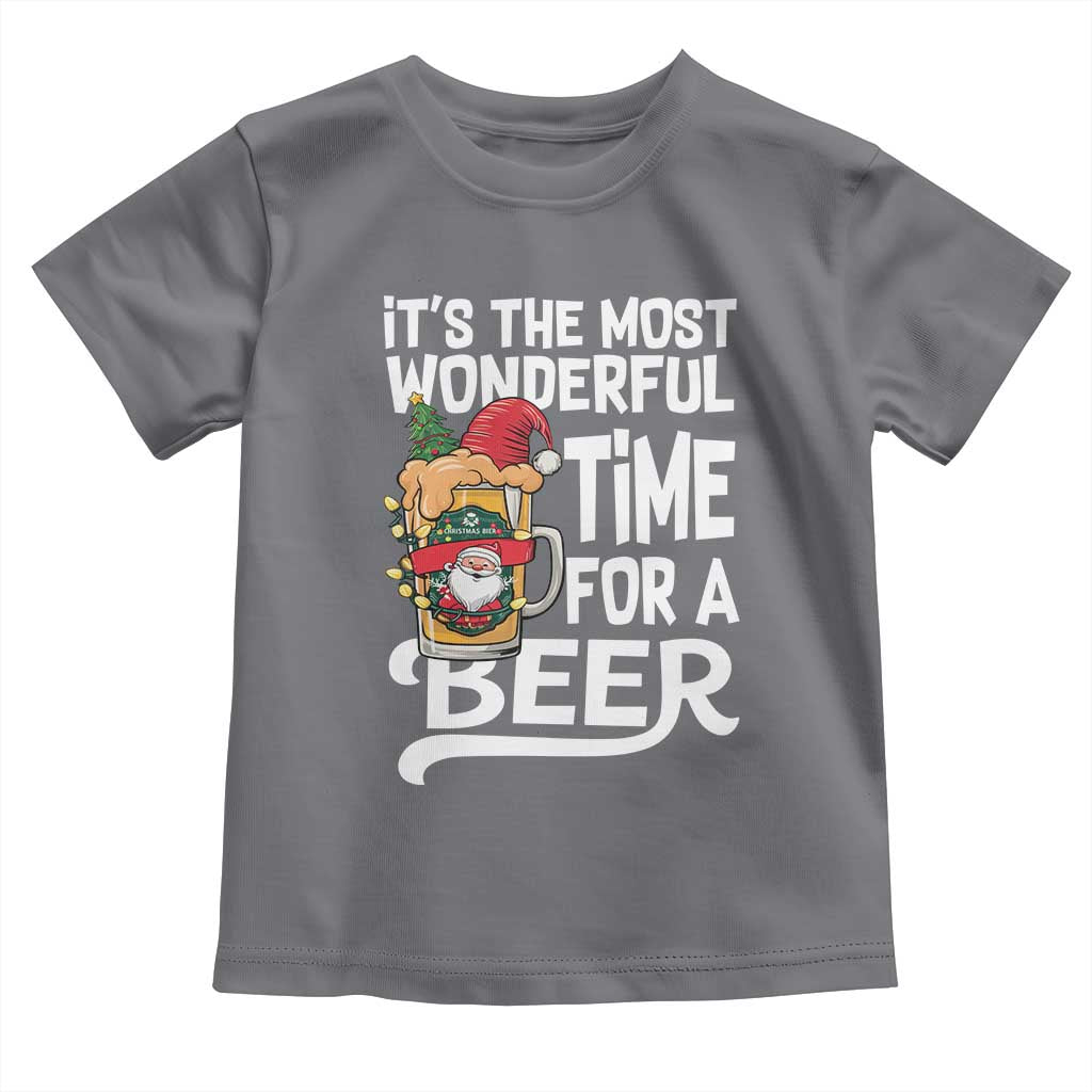 Funny Christmas Drinking Toddler T Shirt It is The Most Wonderful Time For A Beer - Wonder Print Shop