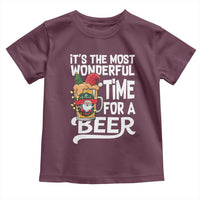 Funny Christmas Drinking Toddler T Shirt It is The Most Wonderful Time For A Beer - Wonder Print Shop
