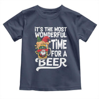 Funny Christmas Drinking Toddler T Shirt It is The Most Wonderful Time For A Beer - Wonder Print Shop