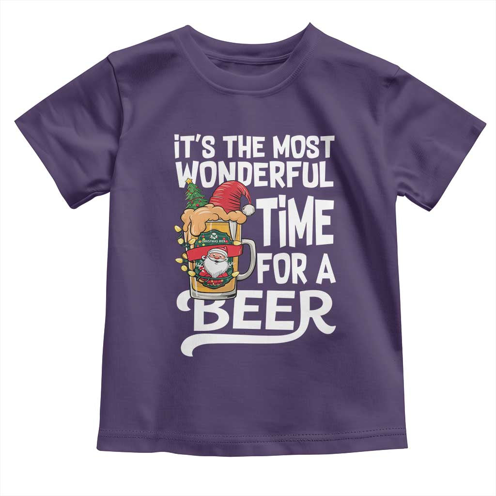 Funny Christmas Drinking Toddler T Shirt It is The Most Wonderful Time For A Beer - Wonder Print Shop