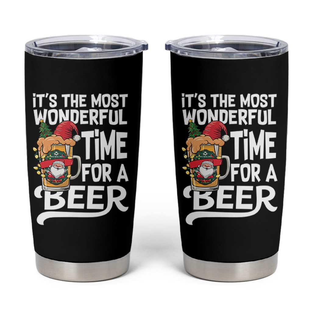 Funny Christmas Drinking Tumbler Cup It is The Most Wonderful Time For A Beer