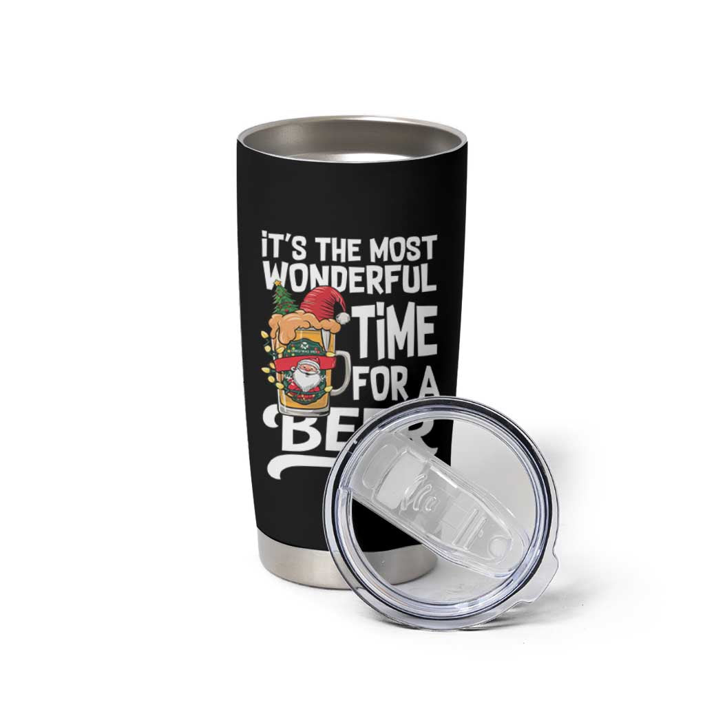Funny Christmas Drinking Tumbler Cup It is The Most Wonderful Time For A Beer