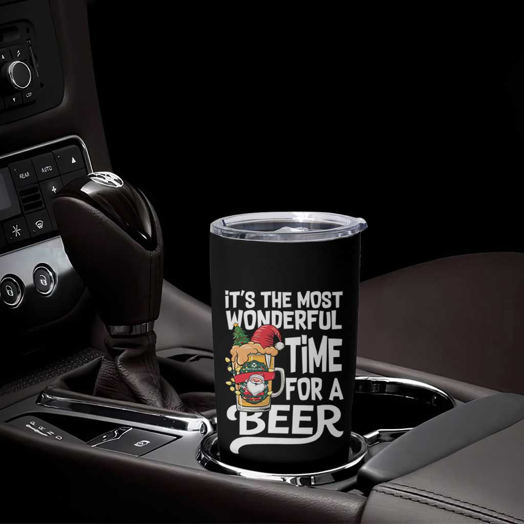 Funny Christmas Drinking Tumbler Cup It is The Most Wonderful Time For A Beer