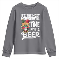 Funny Christmas Drinking Youth Sweatshirt It is The Most Wonderful Time For A Beer - Wonder Print Shop