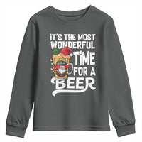Funny Christmas Drinking Youth Sweatshirt It is The Most Wonderful Time For A Beer - Wonder Print Shop