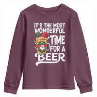 Funny Christmas Drinking Youth Sweatshirt It is The Most Wonderful Time For A Beer - Wonder Print Shop
