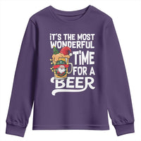 Funny Christmas Drinking Youth Sweatshirt It is The Most Wonderful Time For A Beer - Wonder Print Shop