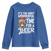Funny Christmas Drinking Youth Sweatshirt It is The Most Wonderful Time For A Beer - Wonder Print Shop
