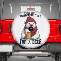 It is The Most Wonderful Time For A Beer Spare Tire Cover Funny Polar Bear Drinking Beer - Wonder Print Shop