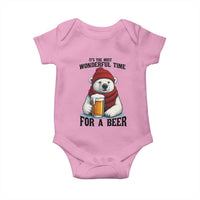 It is The Most Wonderful Time For A Beer Baby Onesie Funny Polar Bear Drinking Beer - Wonder Print Shop