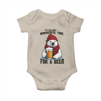 It is The Most Wonderful Time For A Beer Baby Onesie Funny Polar Bear Drinking Beer - Wonder Print Shop