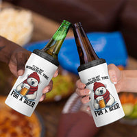 It is The Most Wonderful Time For A Beer 4 in 1 Can Cooler Tumbler Funny Polar Bear Drinking Beer