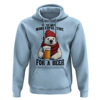 It is The Most Wonderful Time For A Beer Hoodie Funny Polar Bear Drinking Beer - Wonder Print Shop