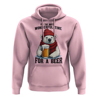 It is The Most Wonderful Time For A Beer Hoodie Funny Polar Bear Drinking Beer - Wonder Print Shop
