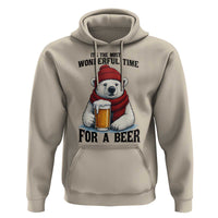 It is The Most Wonderful Time For A Beer Hoodie Funny Polar Bear Drinking Beer - Wonder Print Shop