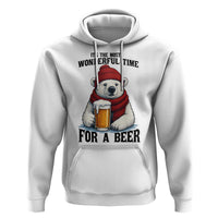 It is The Most Wonderful Time For A Beer Hoodie Funny Polar Bear Drinking Beer - Wonder Print Shop
