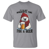 It is The Most Wonderful Time For A Beer T Shirt Funny Polar Bear Drinking Beer - Wonder Print Shop