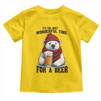 It is The Most Wonderful Time For A Beer Toddler T Shirt Funny Polar Bear Drinking Beer - Wonder Print Shop