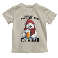 It is The Most Wonderful Time For A Beer Toddler T Shirt Funny Polar Bear Drinking Beer - Wonder Print Shop