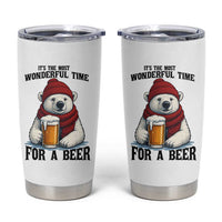 It is The Most Wonderful Time For A Beer Tumbler Cup Funny Polar Bear Drinking Beer