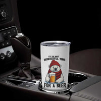 It is The Most Wonderful Time For A Beer Tumbler Cup Funny Polar Bear Drinking Beer