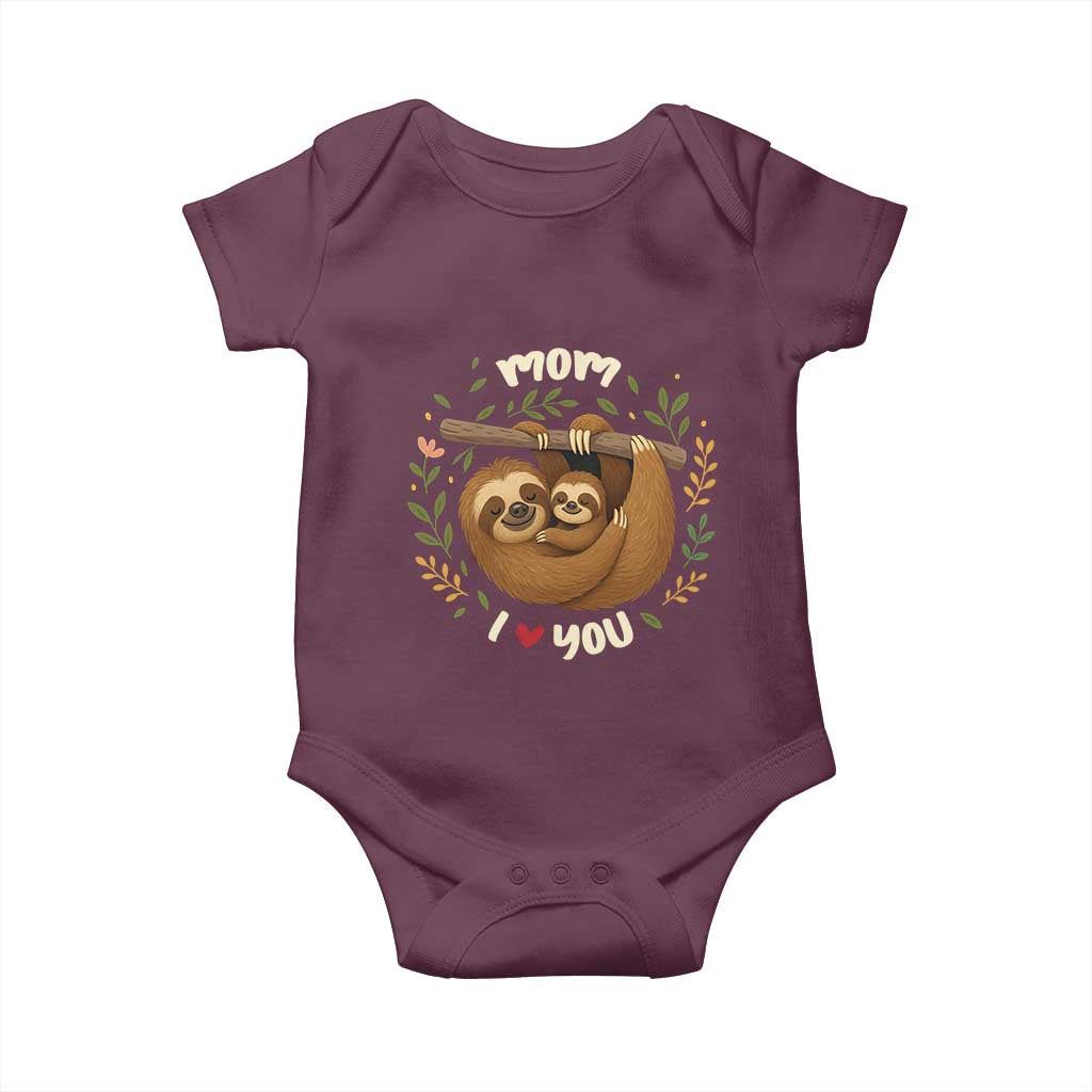 Mom I Love You Baby Onesie Cute Sloth Lover Mothers Day Gift - Wonder Print Shop